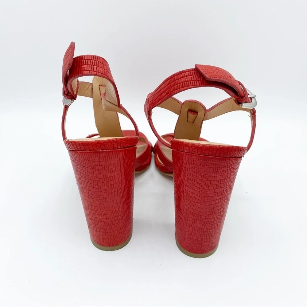 Sigerson Morrison Corallo Talum Red Sandals - Picture 3 of 7